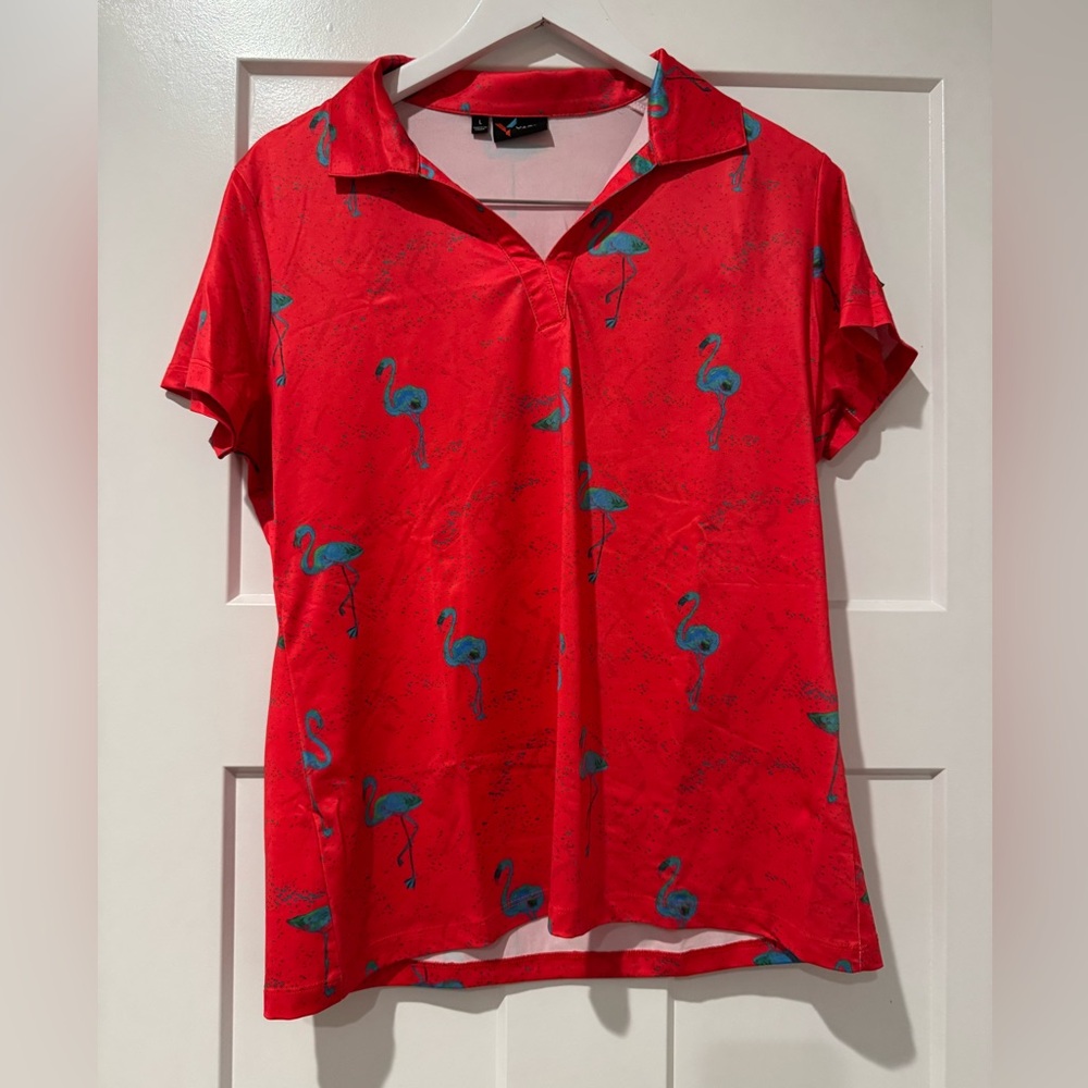 Yatta Golf Flamingo Print Shirt